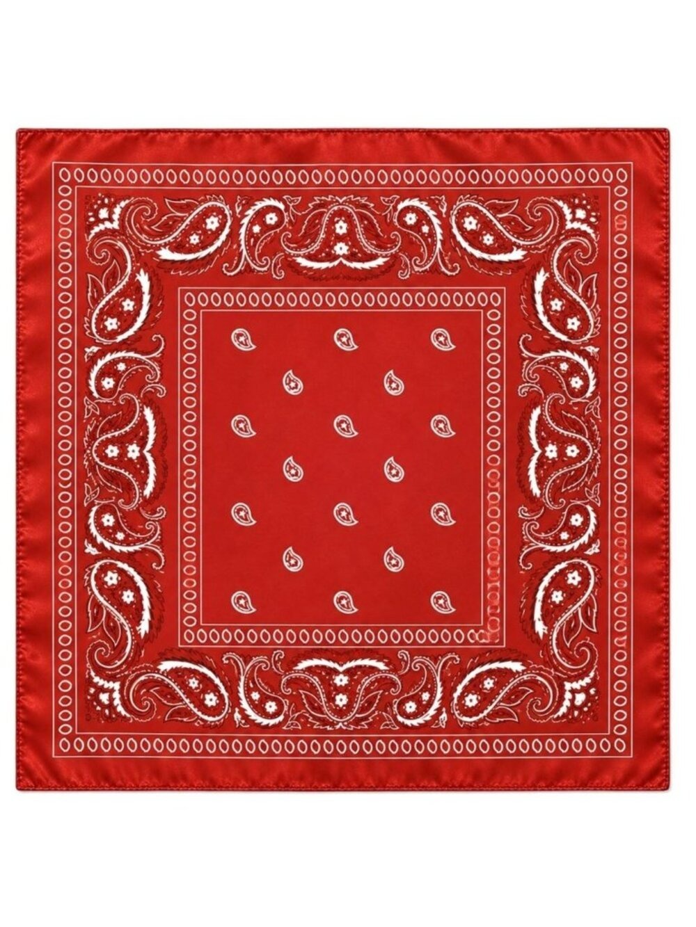 Red Paisley Wild Rag Scarf 35x35 Satin Western Cowgirl Cowboy Bandana